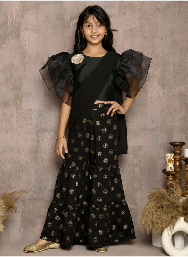 LILPICKS Stylish Top with Printed Sharara Set  - Image 3