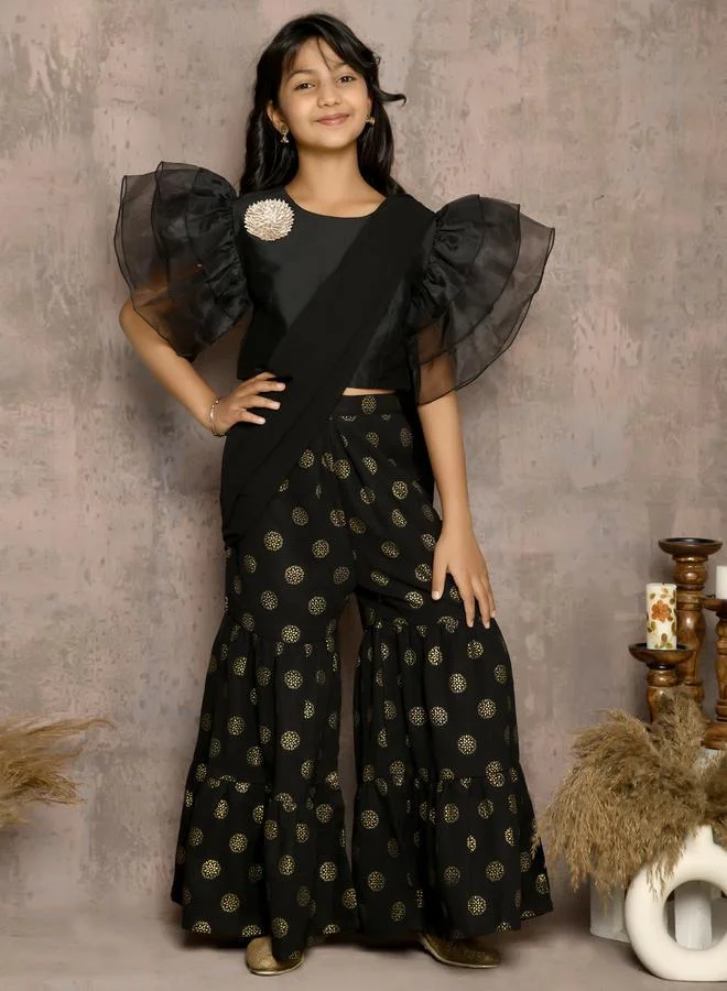 ليل بيكس Stylish Top with Printed Sharara Set