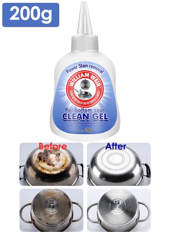 WILLIAM WEIR 200g Cookware Cleanser Pot Bottom Gel Cleaner Polish Stainless Steel Cleaner & Degreaser for Pots, Pans, Bakeware and Grills - Removes Sticky Residue, Oil Stains, Greasy Dirt, Rust Stains, Lime Deposits - Image 1