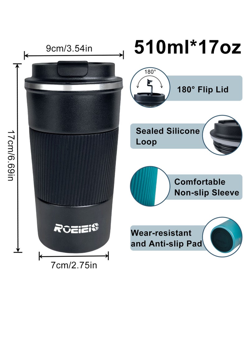 ROEIEIS 510ml Stainless Steel Vacuum Insulated Tumbler with Lid Travel Coffee Mug to Keep Hot or Cold - Image 3
