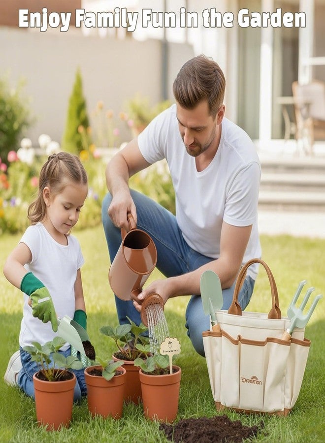 Dreamon Gardening Set Toys for Kids, Quality Garden Tool Kit Includes Tote Bag, Gloves, Shovel, Rake, Cultivator, Watering Can, STEM Learning Outdoor Gifts for Kids Toddlers - Image 2