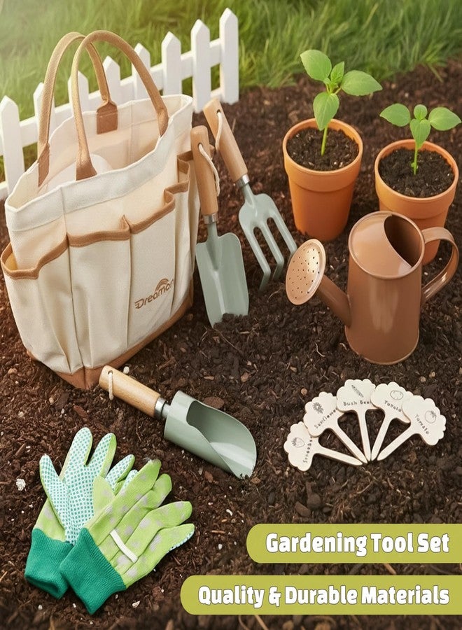 Dreamon Gardening Set Toys for Kids, Quality Garden Tool Kit Includes Tote Bag, Gloves, Shovel, Rake, Cultivator, Watering Can, STEM Learning Outdoor Gifts for Kids Toddlers - Image 5
