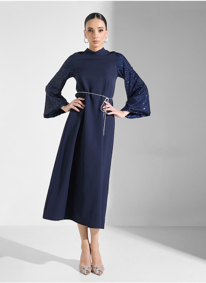 Khizana - A-Line Dress With Shimer Dress - Image 1