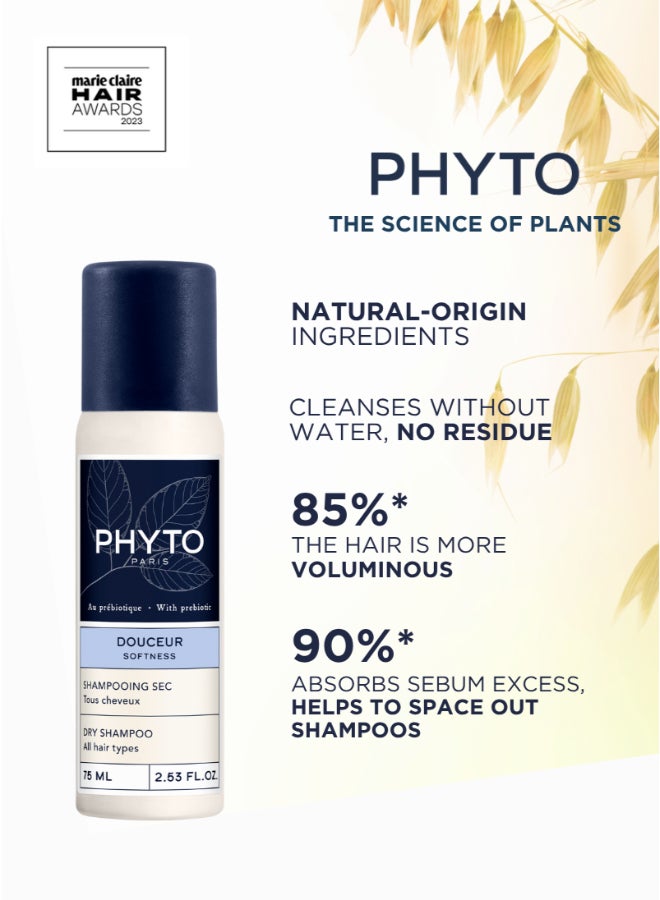 Phyto Softness Dry Shampoo - Absorbs Oil In 2 Minutes, Boosts Volume, Dry Shampoo Spray, Rice Powder Prebiotic Formula 75ml - Image 2