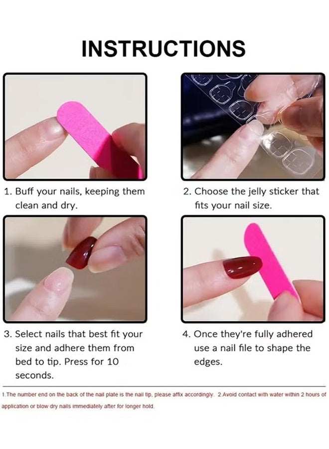 Jamal Stylish New Almond-shaped Nail Simple Design, Pink and White Gradient Colors,Fake Acrylic Nails With Glue Kit. - Image 4