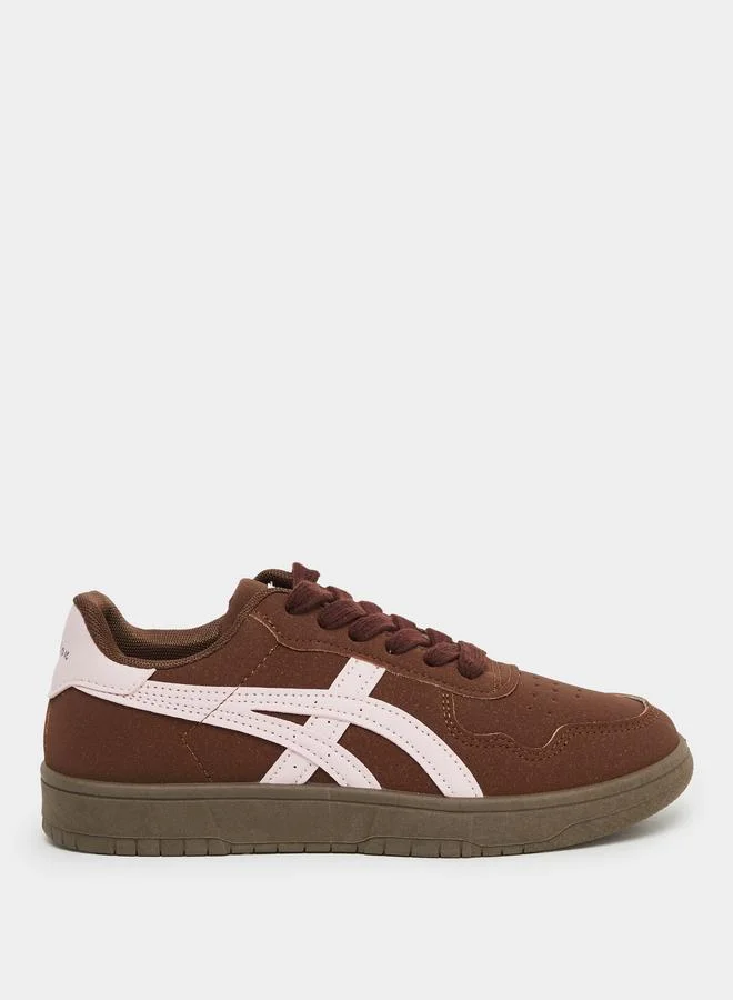 ستايلي Styli Contrasted Side Line Lace Up Sneakers