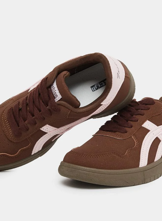 Styli Styli Contrasted Side Line Lace Up Sneakers