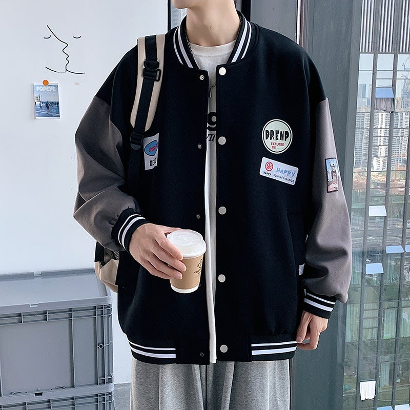 Junior High School Baseball Suit Jacket Men'S 2023 New Loose Hong Kong Style Japanese Style Boys All-Match Top Jacket - Image 3