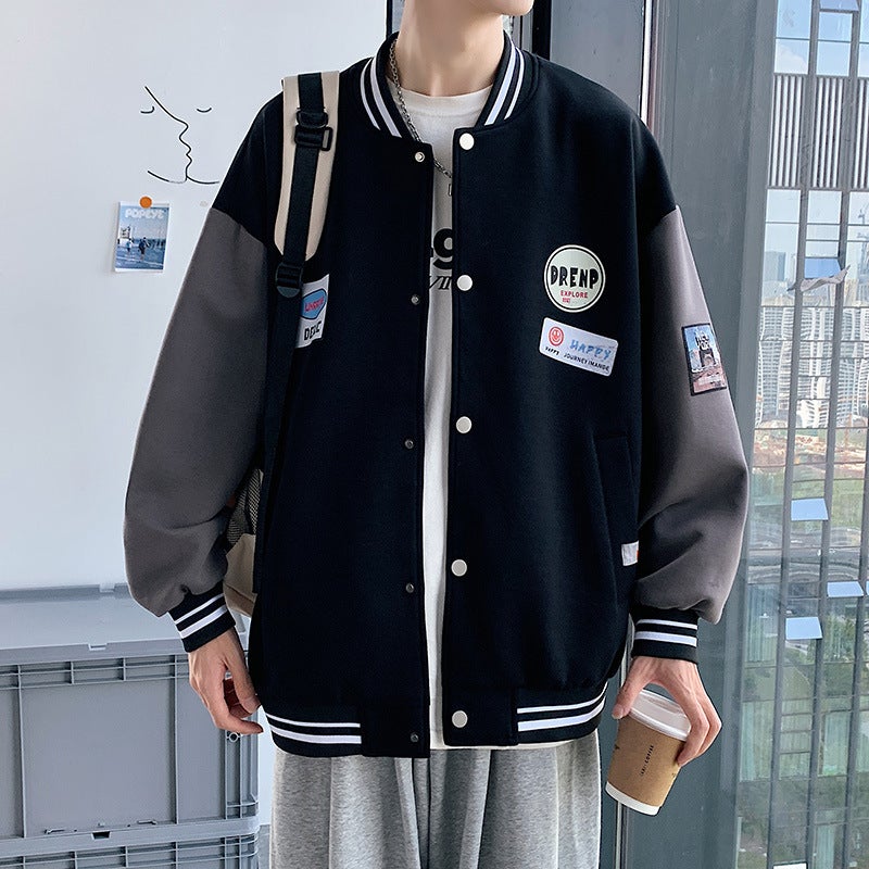 Junior High School Baseball Suit Jacket Men'S 2023 New Loose Hong Kong Style Japanese Style Boys All-Match Top Jacket - Image 1