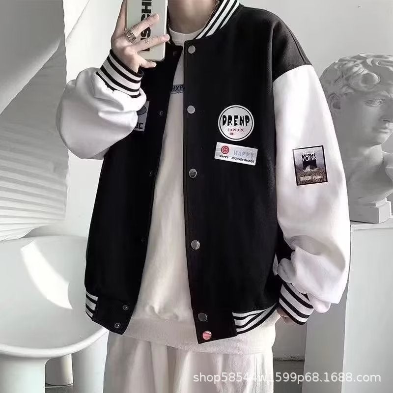 Junior High School Baseball Suit Jacket Men'S 2023 New Loose Hong Kong Style Japanese Style Boys All-Match Top Jacket - Image 4