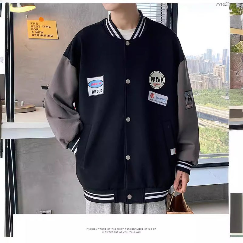Junior High School Baseball Suit Jacket Men'S 2023 New Loose Hong Kong Style Japanese Style Boys All-Match Top Jacket - Image 5