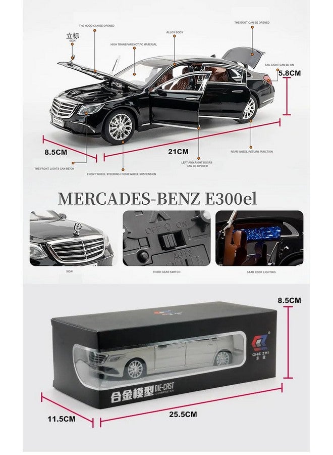 Magicwand ماجيك واند 1:24 مقياس مصبوب ميرسيدس-إي-كلاس【كبير】【تغليف صندوق】 مع 6 أبواب قابلة للفتح، حركة سحب للخلف، أضواء، موسيقى 【أبيض ياسمين】【عبوة من 1】 - Image 2