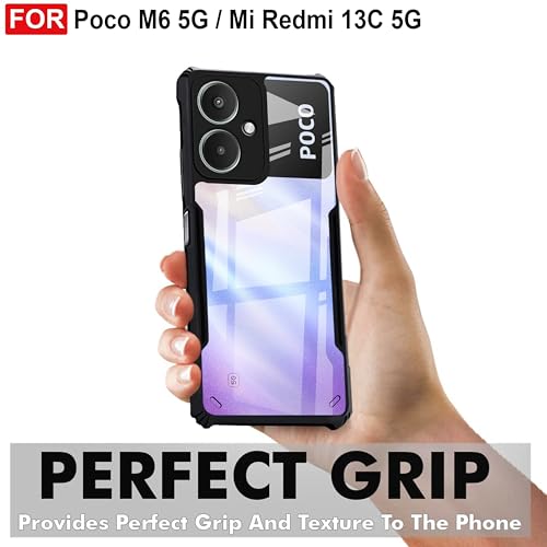 Zapcase Back Case Cover for Poco M6 5G | Compatible for Poco M6 5G Back Cover | Clear Case with Camera Protection | (TPU + PC | Matte Black) - Image 3