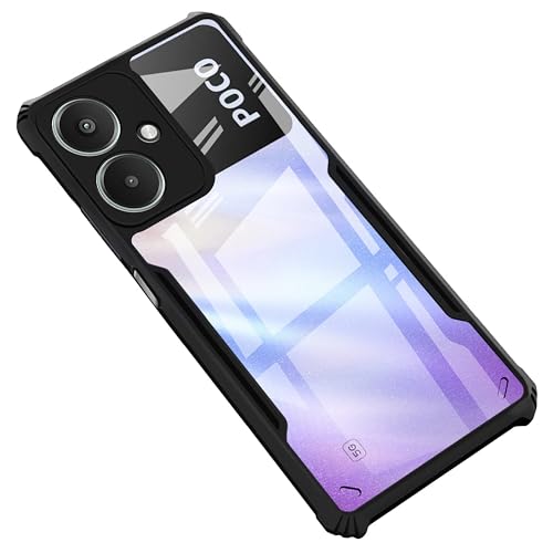 Zapcase Back Case Cover for Poco M6 5G | Compatible for Poco M6 5G Back Cover | Clear Case with Camera Protection | (TPU + PC | Matte Black) - Image 1