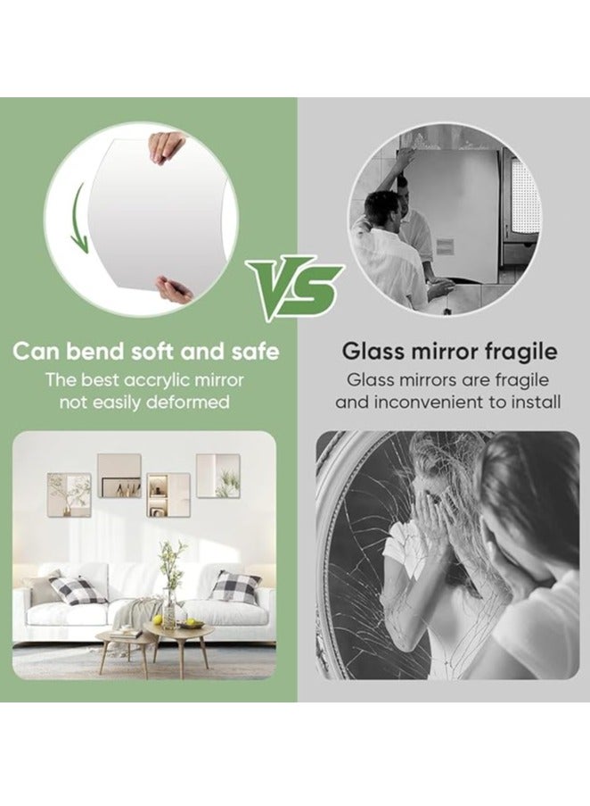 Full Length Mirror Wall Mounted Mirror Full Body Mirror for Bedroom, Self-Adhesive High-Definition Mirrors Dressing Mirror Makeup Mirror for Living Room Bedroom Dormitory（8PCS 22*22CM） - Image 2