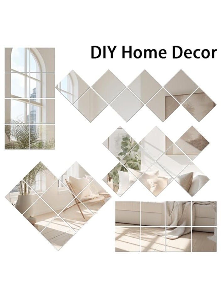 Full Length Mirror Wall Mounted Mirror Full Body Mirror for Bedroom, Self-Adhesive High-Definition Mirrors Dressing Mirror Makeup Mirror for Living Room Bedroom Dormitory（8PCS 22*22CM） - Image 3