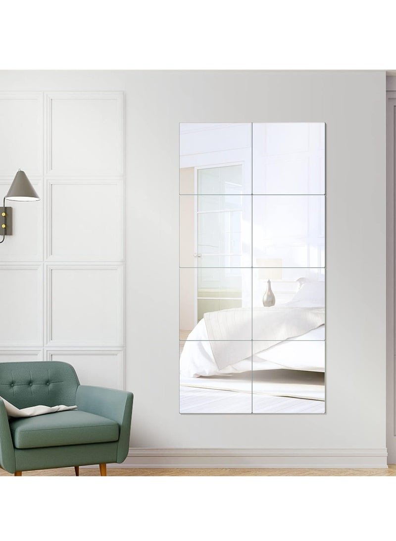 Full Length Mirror Wall Mounted Mirror Full Body Mirror for Bedroom, Self-Adhesive High-Definition Mirrors Dressing Mirror Makeup Mirror for Living Room Bedroom Dormitory（8PCS 22*22CM） - Image 5