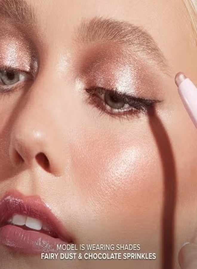 Too FacedCosmetics Too Faced Quickie Queen Eyeshadow Stick - Twinkle - White With Champagne and Silver Sparkle 0.05 oz / 1.5 g | Long-Wear Creamy Eyeshadow Stick - Image 3