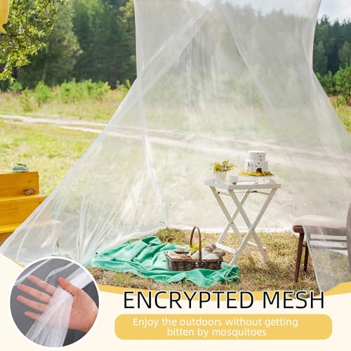 Mindsoft 4 Corners Mosquito Net for Mosquiteros para Camas Bed Canopies Netting Bed Drapes Rectangular Mosquito Mesh for Camping Home Outdoor Travel(White,L87 X W79 X H79 Inch,Single-Side Opening) - Image 5