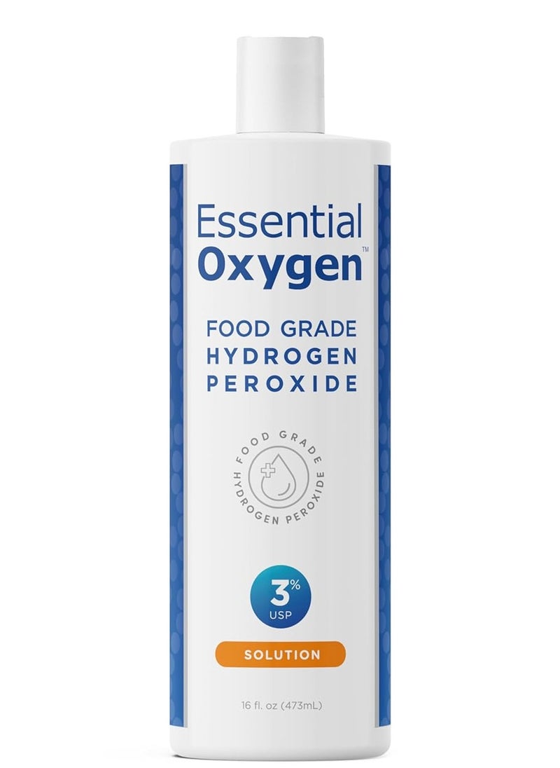 Essential Oxygen Food Grade Hydrogen Peroxide, 3% USP (16 fl. oz)  - Image 1