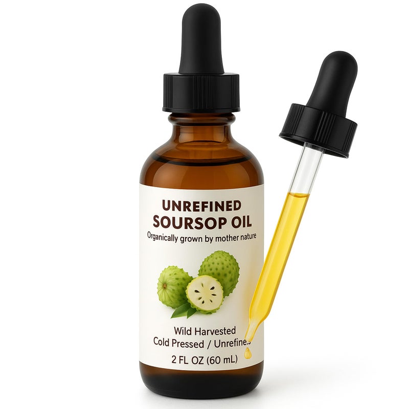Best Nature's Cosmetics Virgin Soursop Oil (Anona Muricata, Graviola, Guanabana) â€“ 100% Pure, Organic, Cold-Pressed, Unrefined â€“ 2oz - 60ml â€“ Natural Facial Oil & Moisturizer for Dry, Damaged, or Sensitive Skin - Image 1