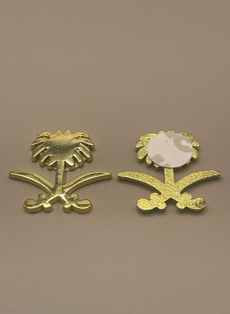 Metal Sticker – Golden Palm  Swords Emblem - Image 2