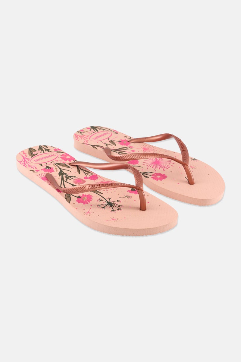 havaianas Women Style 2 Floral Print Slippers, Pink  - Image 1
