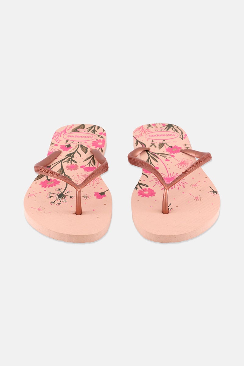havaianas Women Style 2 Floral Print Slippers, Pink  - Image 4