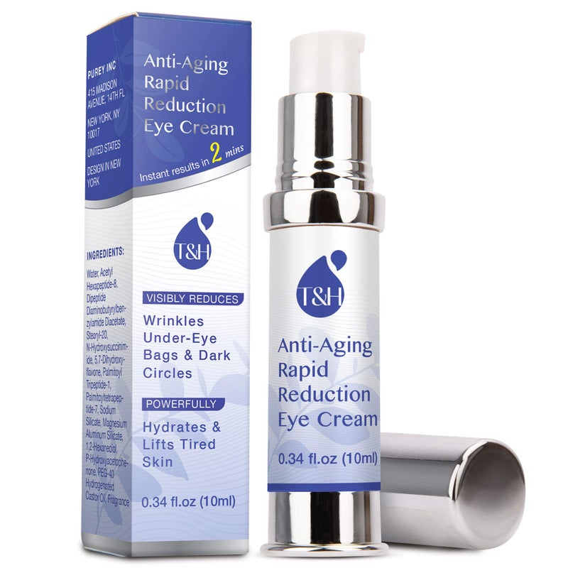 Terez & Honor TEREZ & HONOR Anti-Aging Rapid Reduction Under-Eye Cream, Visibly and Instantly Reduces Wrinkles, Dark Circles and Eye Bags in 120 Seconds, Hydrates & Lifts Skin Rapid (0.34 fl.oz)