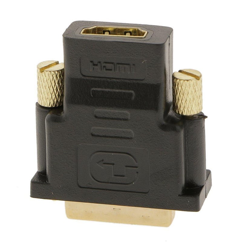WiredCom ® DVI-I (24+5) Pin Male to HDMI Female Adapter Connector Gold Plated Stylish - Black - Image 3