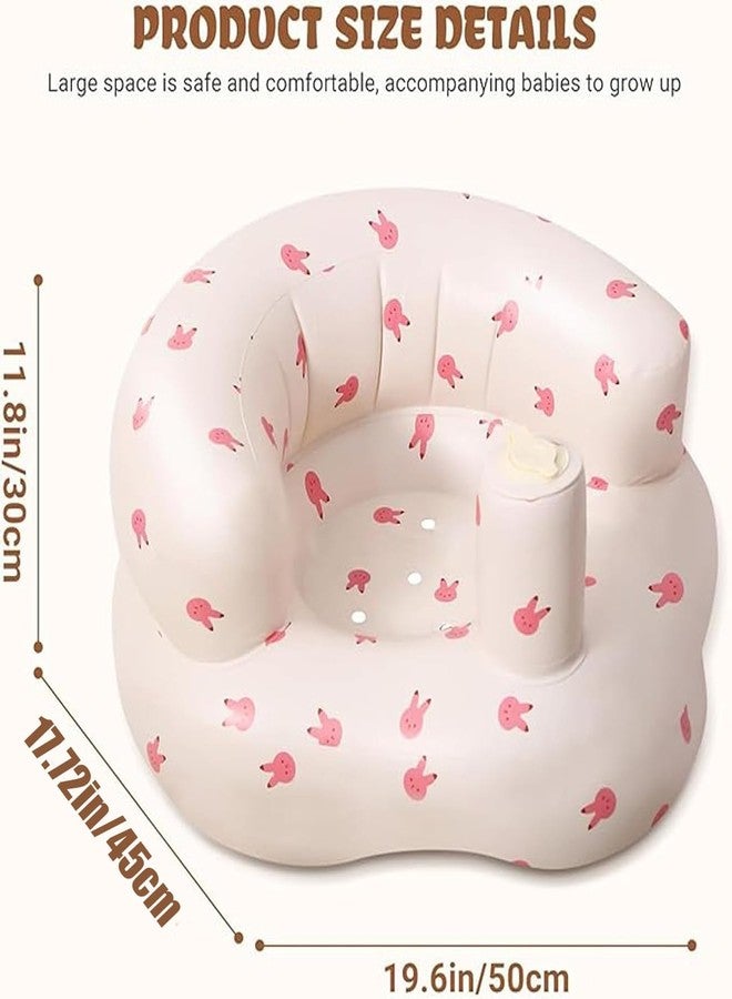 CartHome مقعد أريكة للأطفال، مقعد قابل للنفخ للأطفال، كرسي للأطفال، 50 × 45 × 30 سم، مناسب للأطفال من عمر 6 أشهر إلى 18 شهرًا، يدعم وضعية الجلوس ويساعد على التعلم واللعب، ويحمي العمود الفقري (على شكل أرنب). - Image 2