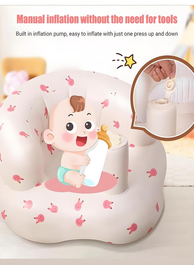 CartHome مقعد أريكة للأطفال، مقعد قابل للنفخ للأطفال، كرسي للأطفال، 50 × 45 × 30 سم، مناسب للأطفال من عمر 6 أشهر إلى 18 شهرًا، يدعم وضعية الجلوس ويساعد على التعلم واللعب، ويحمي العمود الفقري (على شكل أرنب). - Image 4
