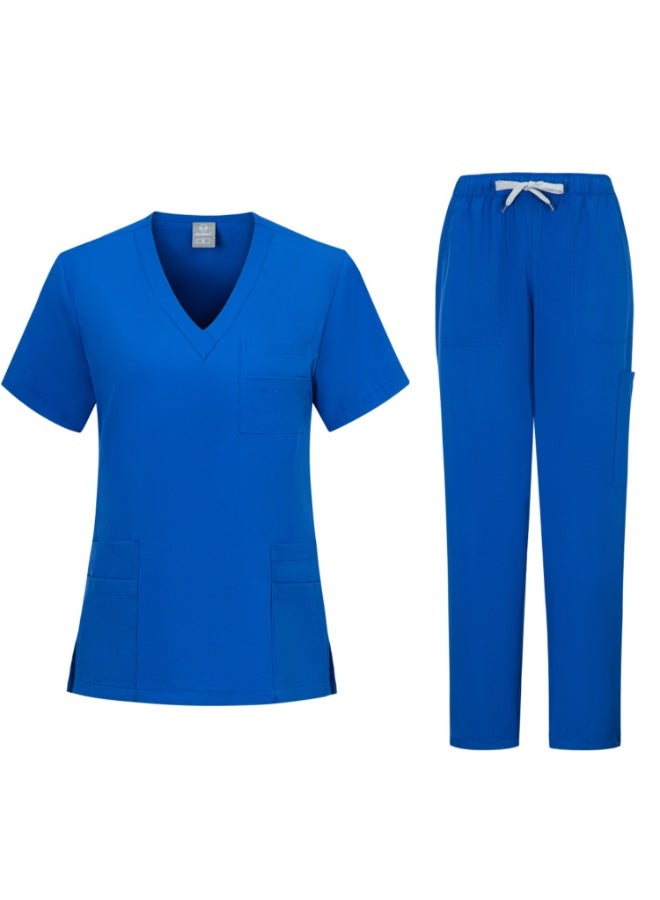 Loquat Womens Medical Scrubs Set Medical Uniform Set Royal Blue - Image 1