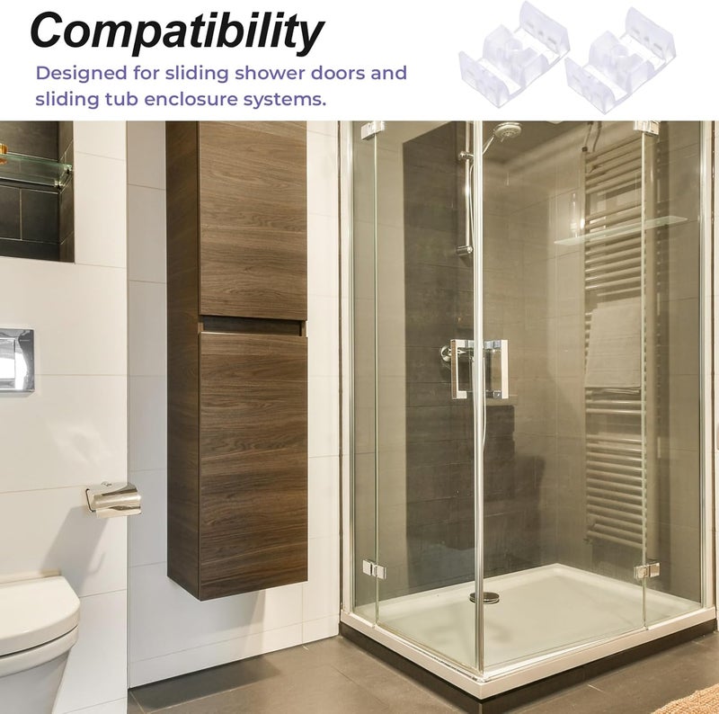 EupHHonycs 4 PCS Shower Door Bumpers, Framed Sliding Shower Door Opaque Bumpers for Glass Sliding Moving Doors, Anti-Collision Glass Shower Doors Stopper - Image 5