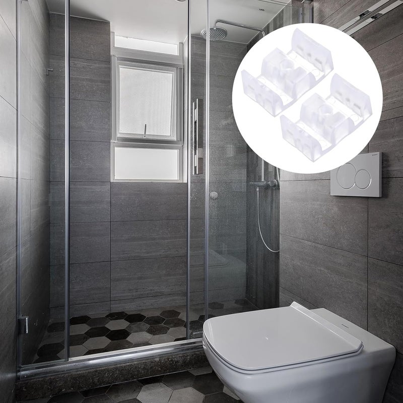 EupHHonycs 4 PCS Shower Door Bumpers, Framed Sliding Shower Door Opaque Bumpers for Glass Sliding Moving Doors, Anti-Collision Glass Shower Doors Stopper - Image 4