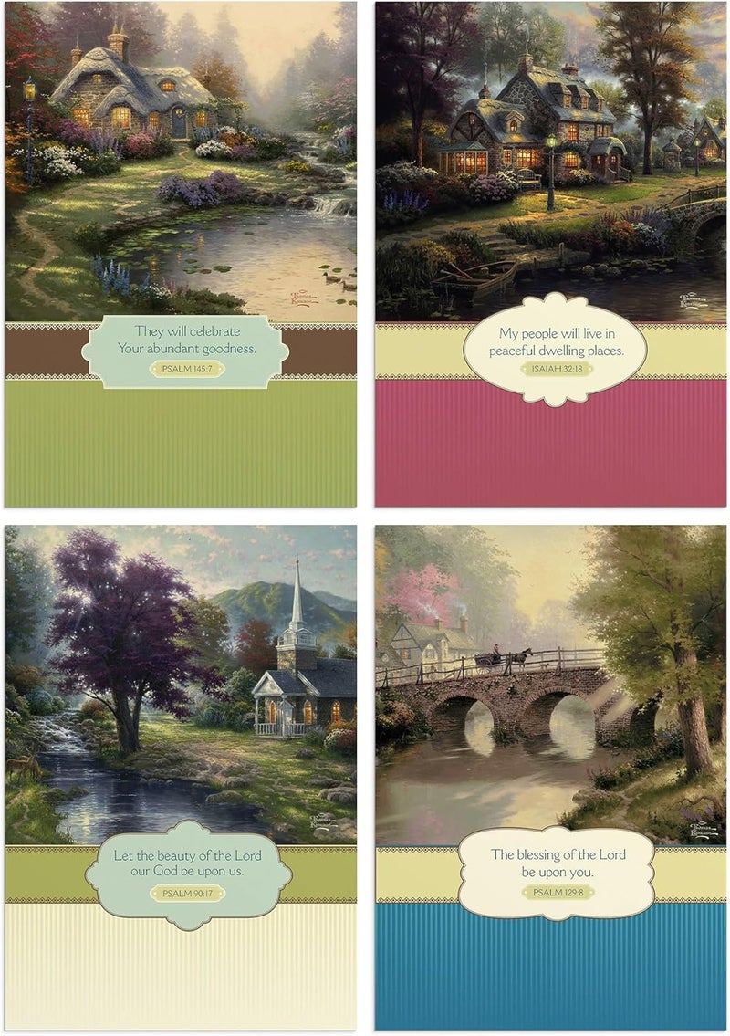 DaySpring  Thomas Kinkade Painter of Light  Thinking of You  4 Design Assortment with Scripture  12 Thank You Boxed Cards  Envelopes 51729 - Image 3