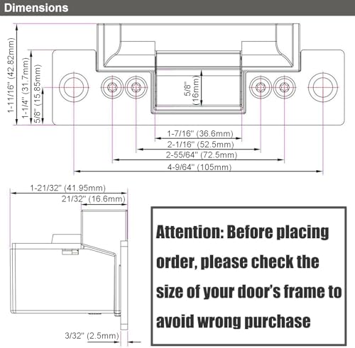 UHPPOTE ANSI Standard Heavy Duty Electric Strike Lock Fail Secure for Door Access Control System Mortise or Cylindrical Lock - Image 4