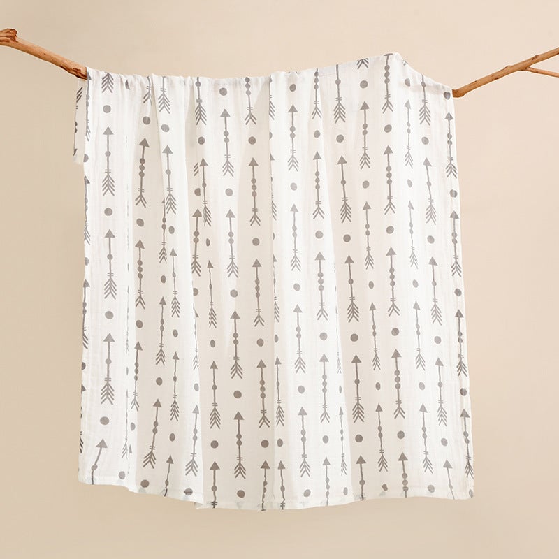 Cotton Two-Layer Wrapping Towel Soft Breathable Newborn Bath Towel Cover Blanket Wrapping Blanket Baby Baby Products Swaddle Towel - Image 1