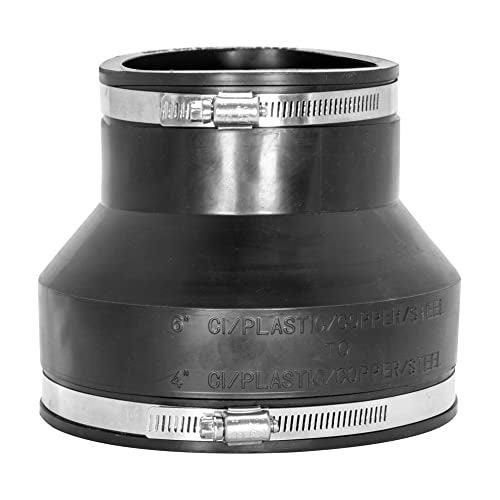 Eastman 6 x 4 Inch Flexible Coupling with Stainless Steel Clamps, 86008 - Image 1