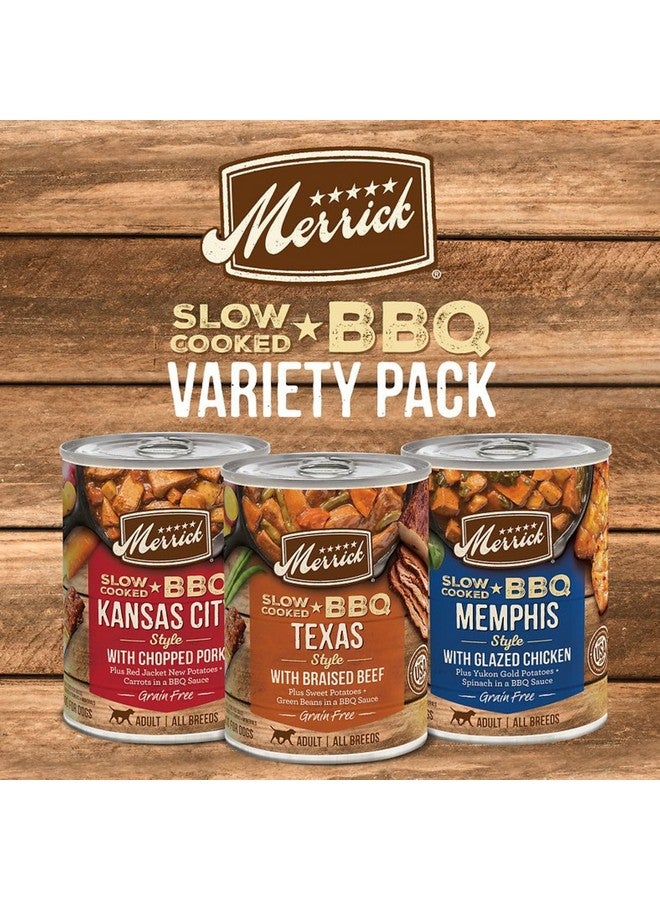 Merrick Slow-Cooked BBQ Premium Real Meat Canned Wet Dog Food Variety Pack, Beef, Chicken And Pork Recipes - (Pack of 12) 9.5 lb. Cans - Image 2