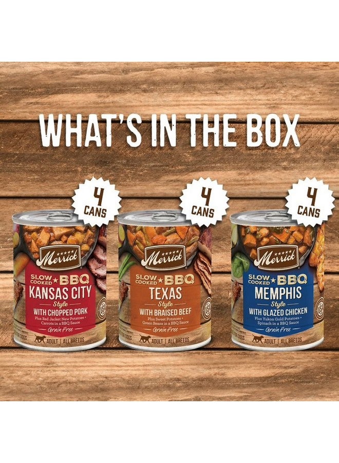 Merrick Slow-Cooked BBQ Premium Real Meat Canned Wet Dog Food Variety Pack, Beef, Chicken And Pork Recipes - (Pack of 12) 9.5 lb. Cans - Image 3