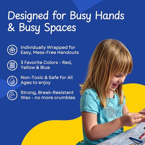 CrayonKing 100 Sets of 3-Packs in Cello (300 Bulk Crayons) – Restaurants, Classrooms, Parties & Events – Kid-Safe, Pre-Packaged, Assorted Colors Non-Toxic Crayons - Image 3