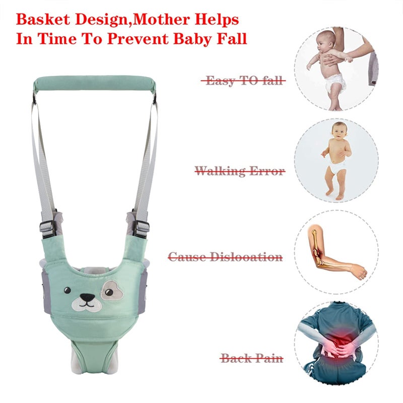 IULONEE Baby Walker, Handheld Kids Toddler Walking Harness Helper Assistant Protective Belt Child Activity Walker Adjustable Standing Up Walking Learning Helper for Toddler 7-24 Month (Green) - Image 5