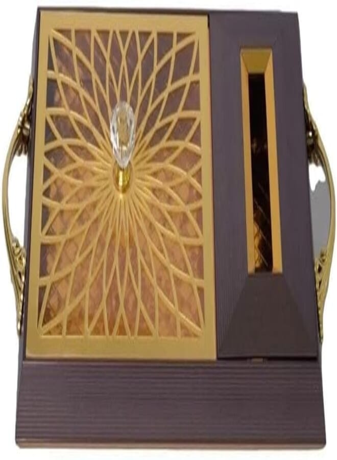 Spaceshoop Engraved Candy Box Tray - 2-Compartment with Lid for Nuts, Chocolates, and Tissue Box (multicolor)