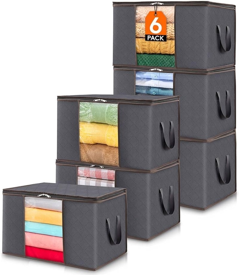 Clothes Storage Bag, Storage Bags for Clothes, Blankets, Comforters, Foldable Clothing Storage with Reinforced Handle, Sturdy Zipper, Clear Window (2) - Image 1