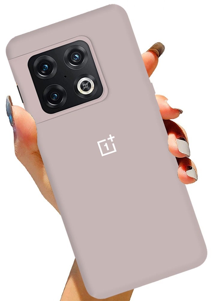 CATANES OnePlus 10 Pro Case Silicone Cover Soft and Durable Comfortable to Grip Soft Flexible Rubber Protective Case Beige - Image 2