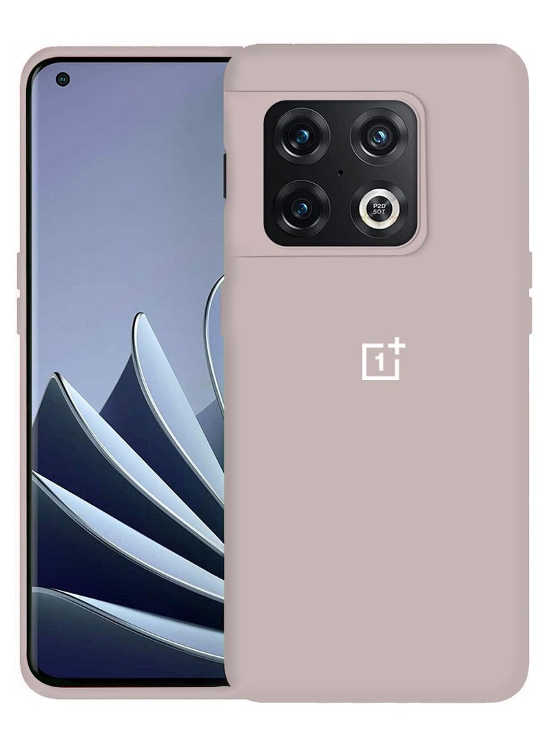 CATANES OnePlus 10 Pro Case Silicone Cover Soft and Durable Comfortable to Grip Soft Flexible Rubber Protective Case Beige - Image 1