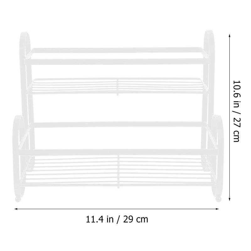 Double Layer Spice Rack Organizer Iron Seasoning Bottle Storage Shelf White Countertop Kitchen Pantry Rack For Tabletop Condiment Arrangement - Image 3