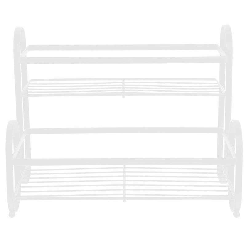 Double Layer Spice Rack Organizer Iron Seasoning Bottle Storage Shelf White Countertop Kitchen Pantry Rack For Tabletop Condiment Arrangement - Image 2