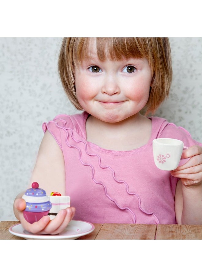 Imagination Generation - Cupcake And Mini Cake Petit Four Set (9Pcs.) Wood Eats Delectable Desserts Wooden Pretend Play Foods ; Imaginative Play Kitchen Toy Accessories In Box - Image 1
